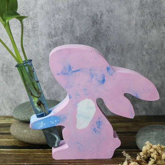 DIY Silicone Bunny Vase Holder Mold with 3 Hydroponic Tubes
