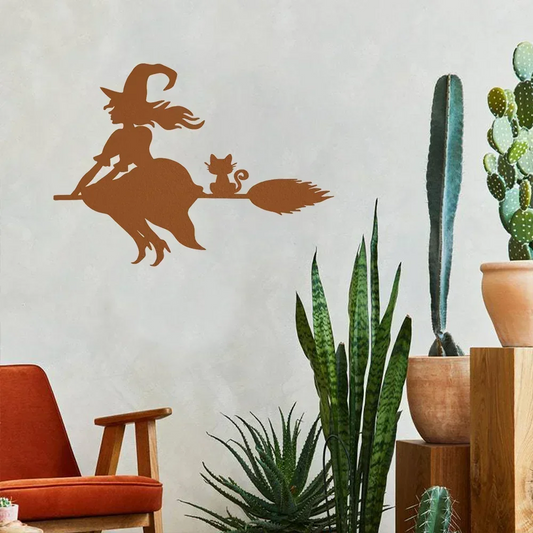 Flying Witch Metal Wall Decor
